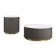 preview thumbnail 1 of 5, Round Table Set with Marble Top in White and Charcoal 2 Piece