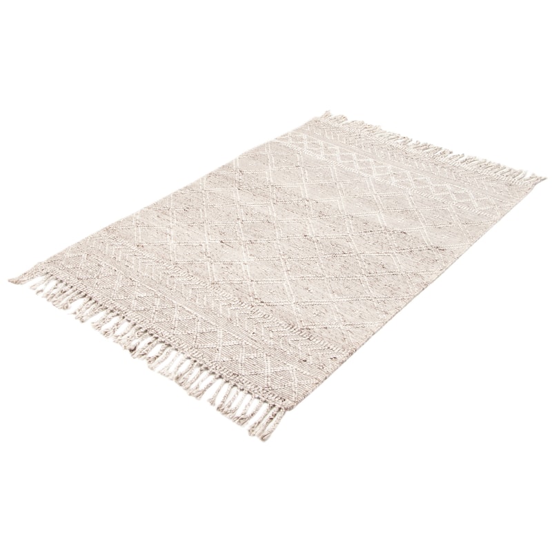 ECARPETGALLERY Braid weave Sienna Grey Wool Rug - 5'3 x 7'8