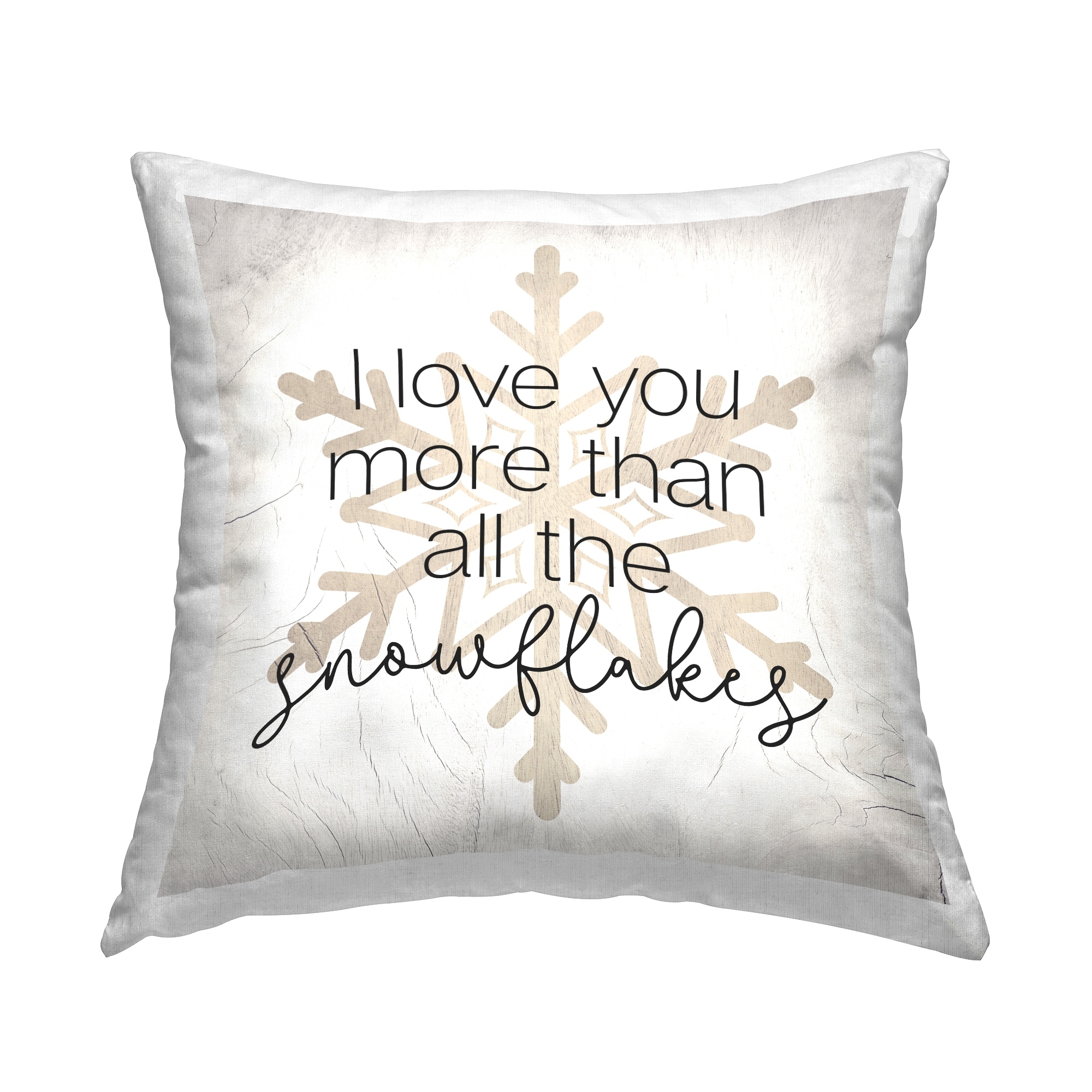 Stupell Romantic Snowflakes Phrase Printed Throw Pillow Design by Lil' Rue  - Bed Bath \u0026 Beyond - 37955701, image size:2000x2000