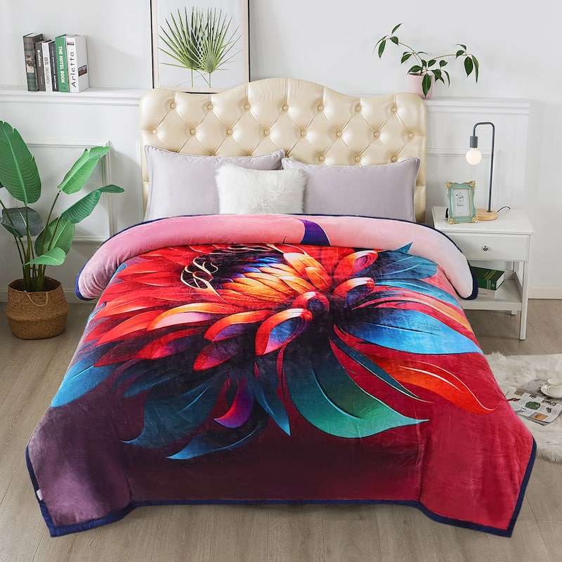3 Ply Reversible Fleece Comforter for Winter 85"x93" 8lbs