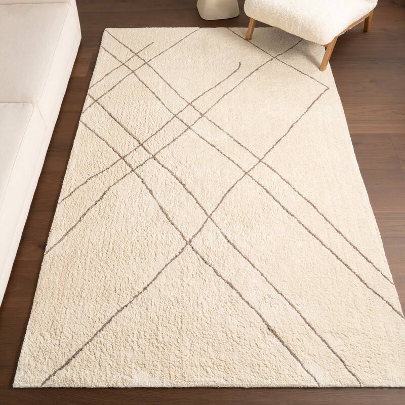 Nuloom Egeria Modern Abstract Cotton Area Rug - 4' x 6' - Ivory