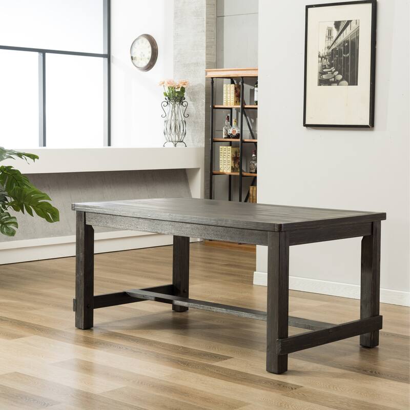 Roundhill Furniture Leviton Antique Black Finished Wood 7-piece Dining Set