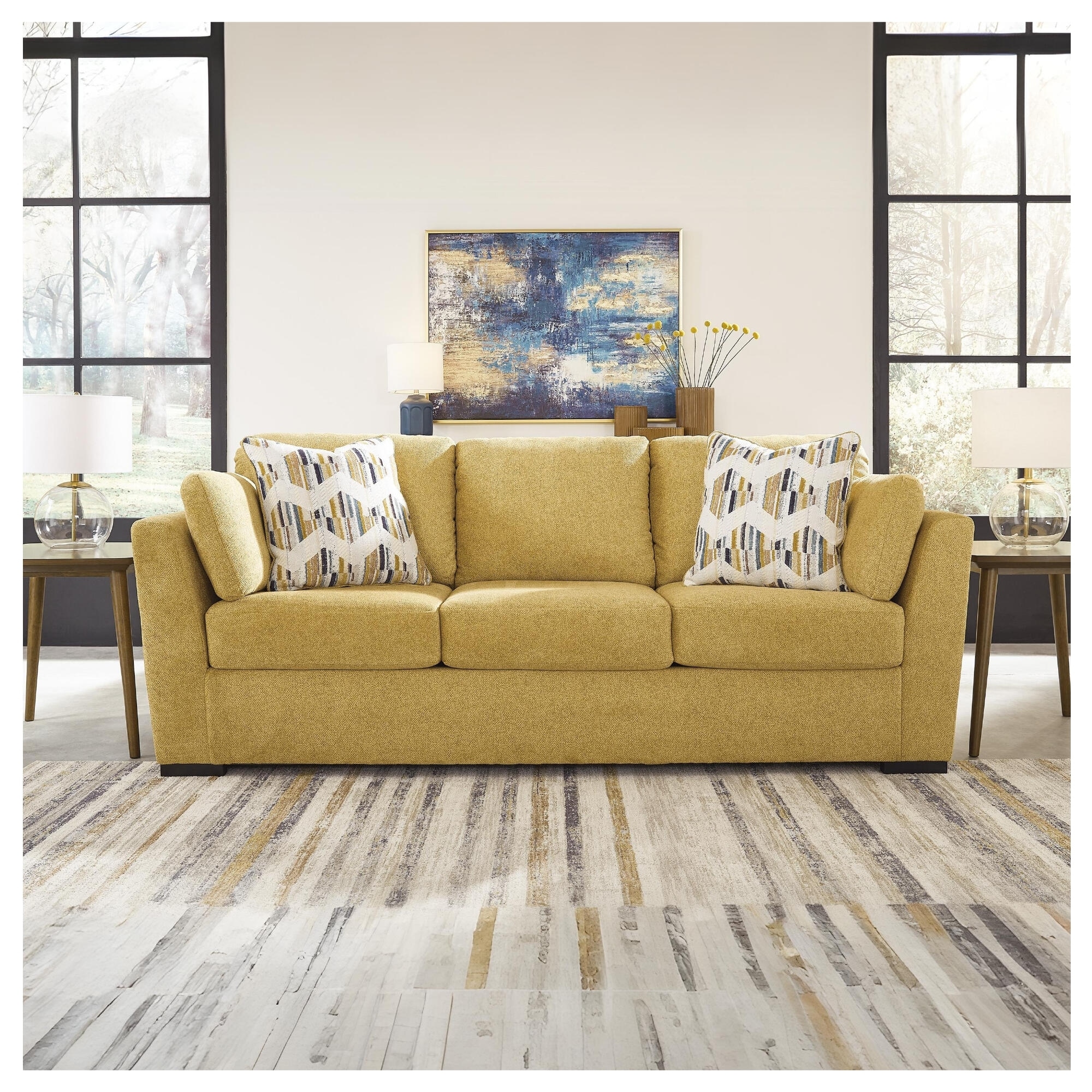 Signature Design by Ashley Keerwick Yellow Queen Sofa Sleeper - 94" W x 41" D x 39" H