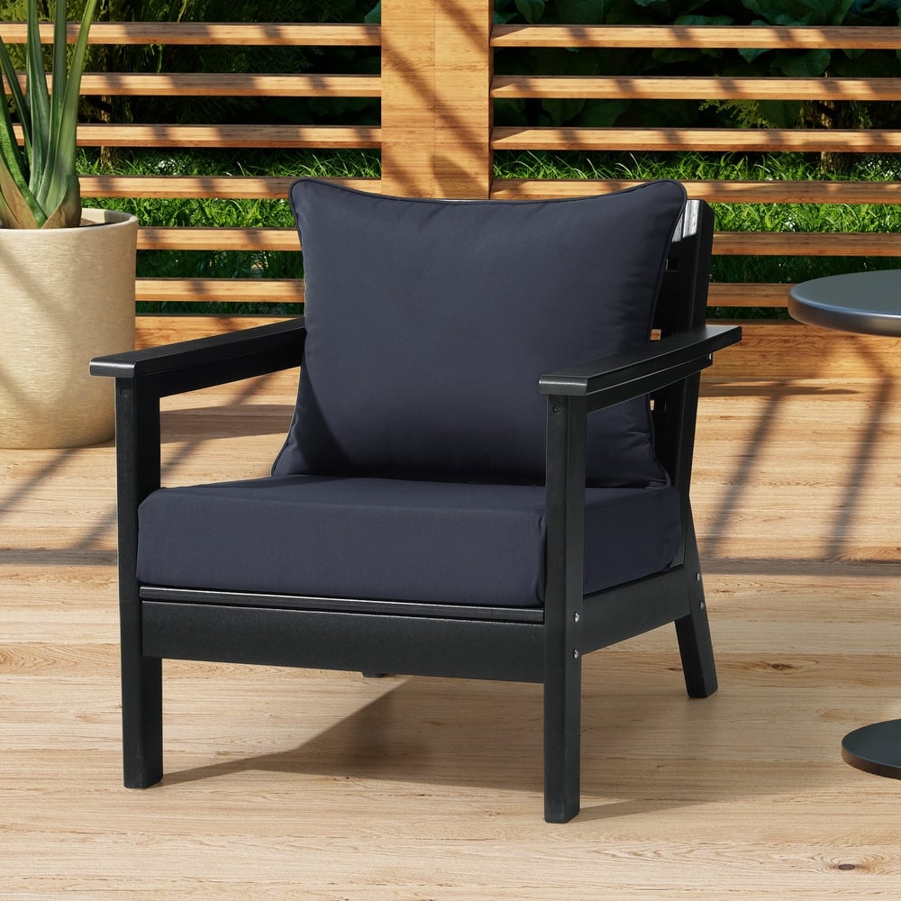 Fading Free All Weather Poly Outdoor Deep Seating Cushion Set - Water Repellent