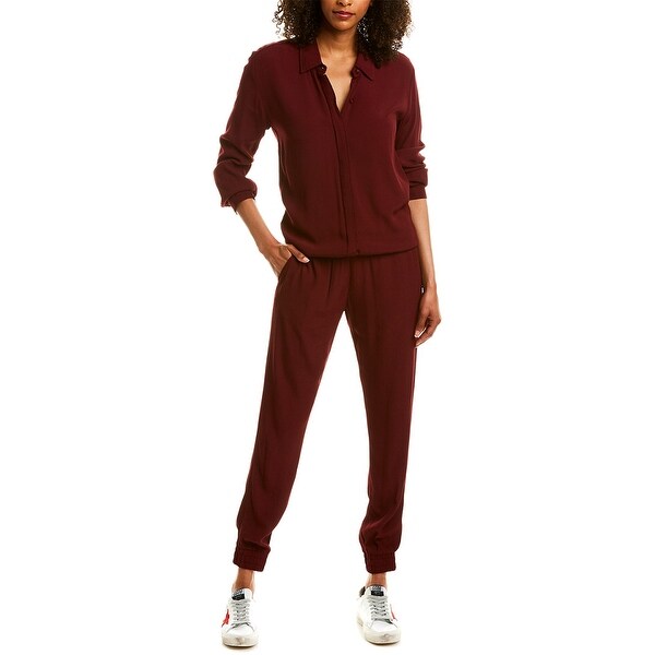 monrow crepe long sleeve jumpsuit