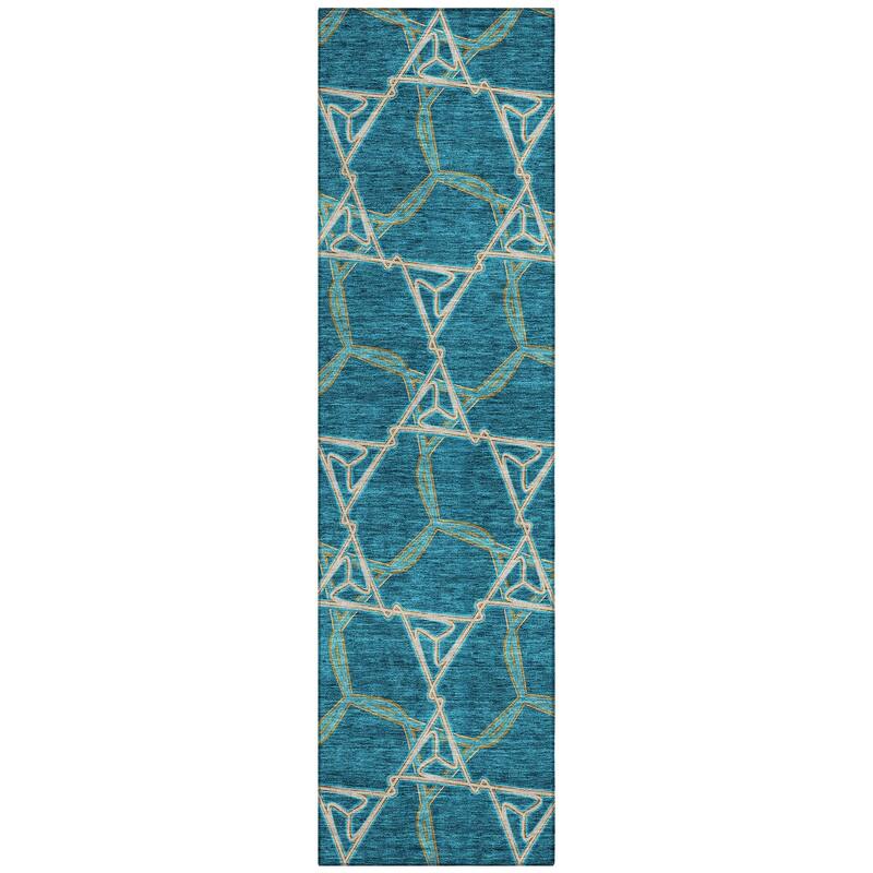 Machine Washable Indoor/ Outdoor Transitional Links Chantille Rug
