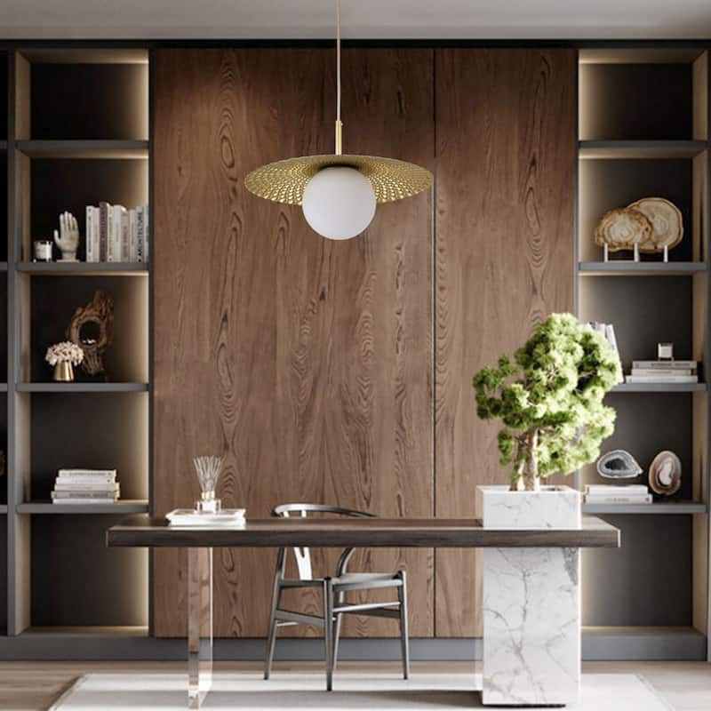 1-Light Glass Globe Pendant Light