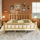 preview thumbnail 2 of 7, King Size Rustic Farmhouse Log Bed Frame, Solid Pine Cylinder Construction, Fits Mattresses and Box Springs, Natural