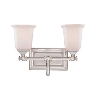 Nicholas 2-Light Bathroom Vanity Light in Brushed Nickel