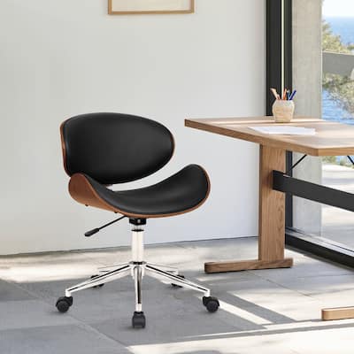 Daphne Mid-Century Modern Black or Gray Upholstered Adjustable Office Chair