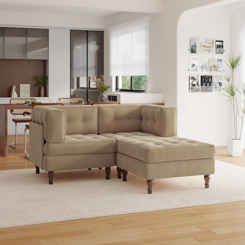 Madison Oversized Upholstered Corduroy Modular Sectional Sofa