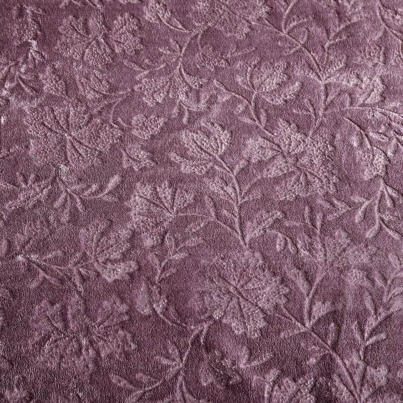 Eddie Bauer Woodblock Floral Embossed Signature Plush Throw Blanket