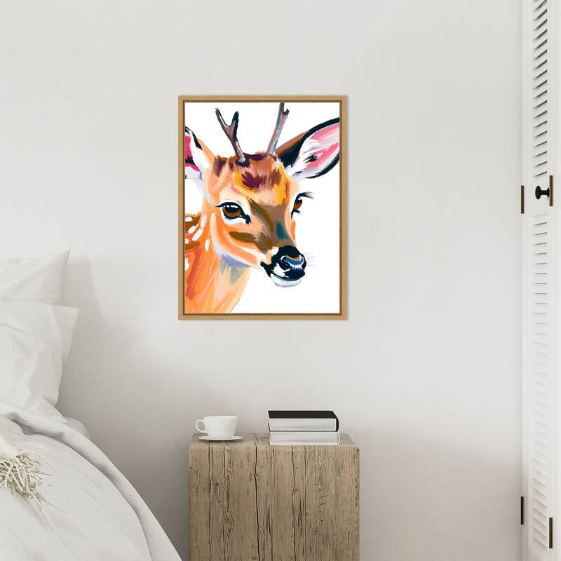 Reh Deer by Ohkimiko Framed Canvas Wall Art