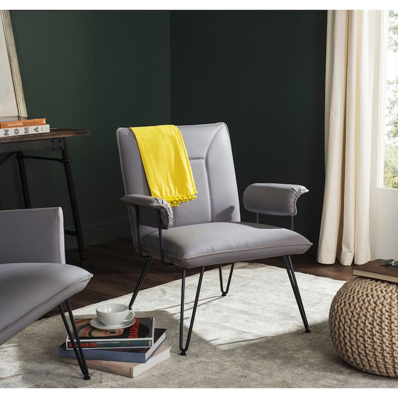 SAFAVIEH Johannes Mid-Century Modern Grey Arm Chair - 29"W x 28"D x 33"H