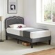preview thumbnail 19 of 17, VECELO Upholstered Platform Kids Bed Frame with Headboard & LED Lights,Twin Size Bed Set of 2