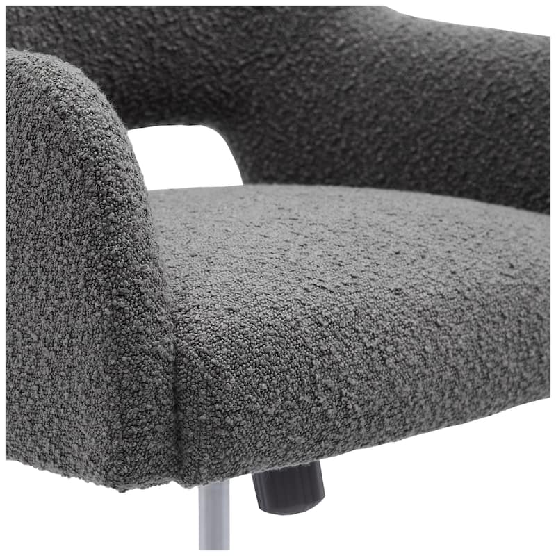 Boucle Upholstered Office/ Desk Chair - Swivel/ Adjustable Height (Set of 2)