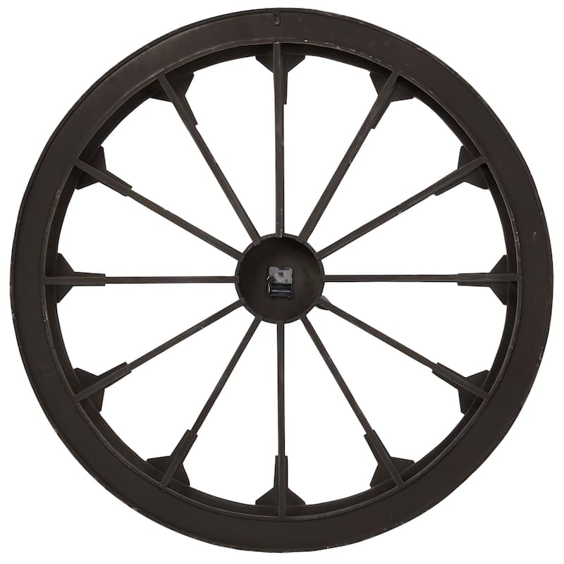 Brown Metal Wheel Decorative Wall Clock - 48 x 5 x 48 Round
