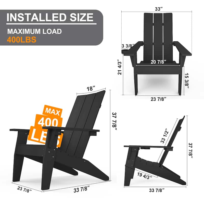 WINSOON Adirondack Chair Weather Resistant with Cup Holder