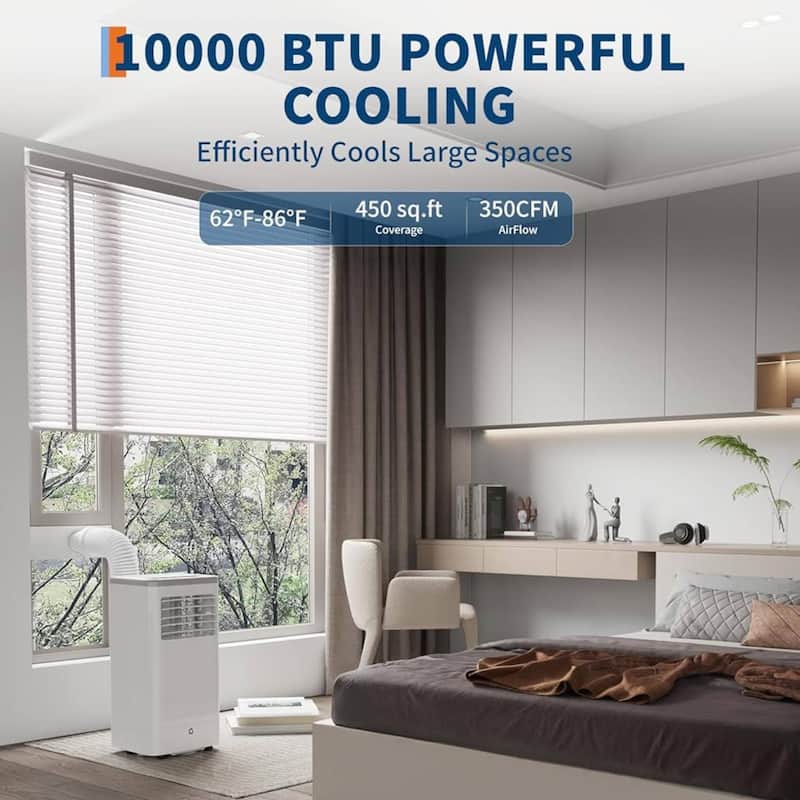 10000 Btus Portable Air Conditioner with Heater for Room, 3 Speeds