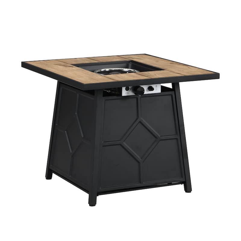 Clihome 23.62-inch Square 40,000 BTU Auto-Ignition Propane Gas Firepit