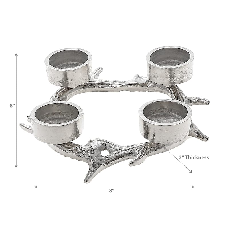 Christmas Antler Wreath With 4 Tealight Holder - N/A