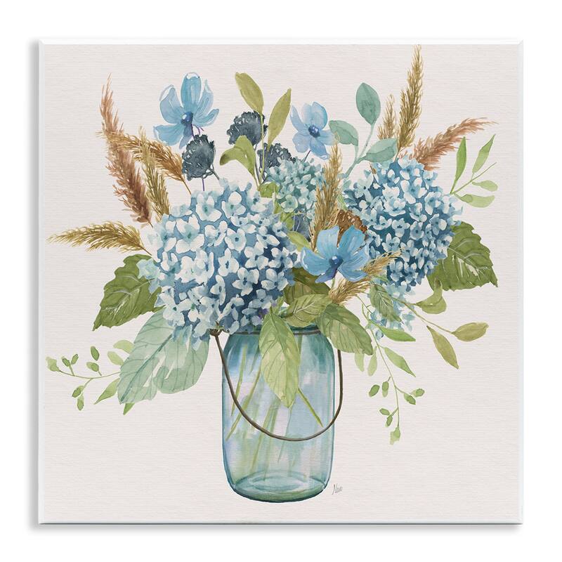 Stupell Hydrangea in Mason Jar Wall Plaque Art Design By Nan - 12 x 12