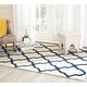 preview thumbnail 116 of 200, SAFAVIEH Handmade Cambridge Luisa Moroccan Trellis Wool Rug 3' x 5' - Ivory/Navy - Rectangle