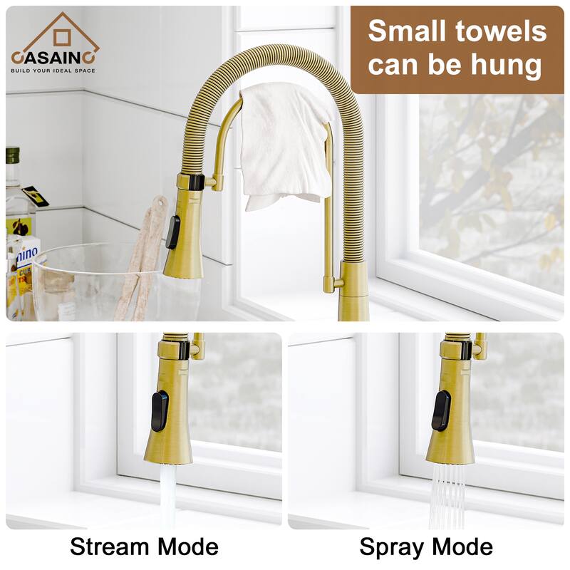 Single-Handle Kitchen Faucet with Dual Function Sprayhead