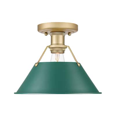 Golden Lighting 3306-FM BCB Orwell 10" Wide Semi-Flush Ceiling Fixture