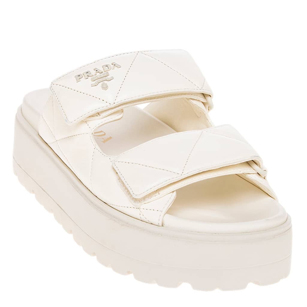 Prada Quilted Leather Platform Mule Sandals