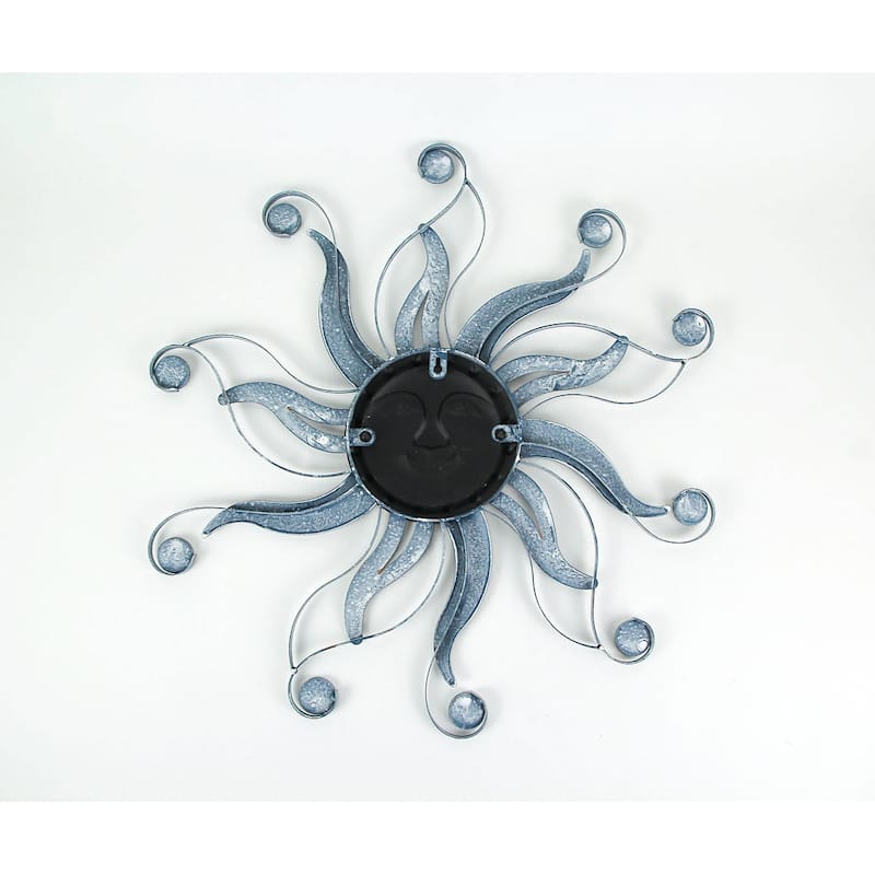 Zeckos Copper Metal Sun Face Wall Hanging Ceramic Bead Accents