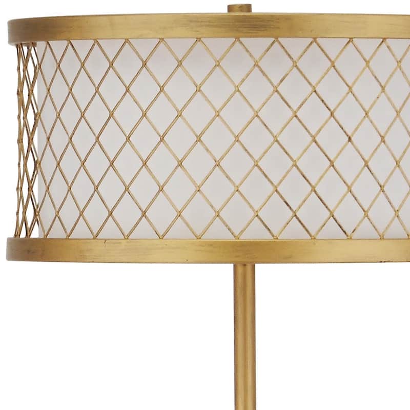 SAFAVIEH Lighting 58-inch Evie Mesh Gold 2-light Floor Lamp - 16"x16"x58.25"