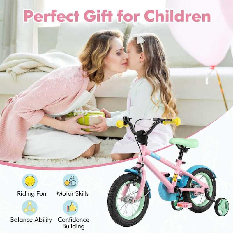 Costway 12" Kids Bike with Adjustable Saddle Handlebar Removable - See Details