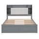 preview thumbnail 27 of 31, Queen Size Storage Platform Bed 4 Drawers Concise Design Wood Slat Support with Upholstered Headboard and Multi-Shelves