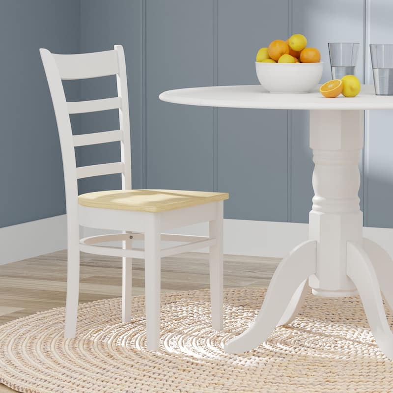 5-Piece Dining Set, 42" Round Drop-Leaf Table and Slat Back Chairs