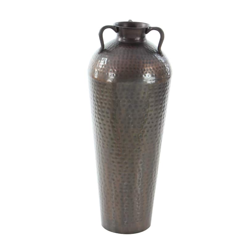 Bronze Hammered Solid Iron Jug Floor Vase