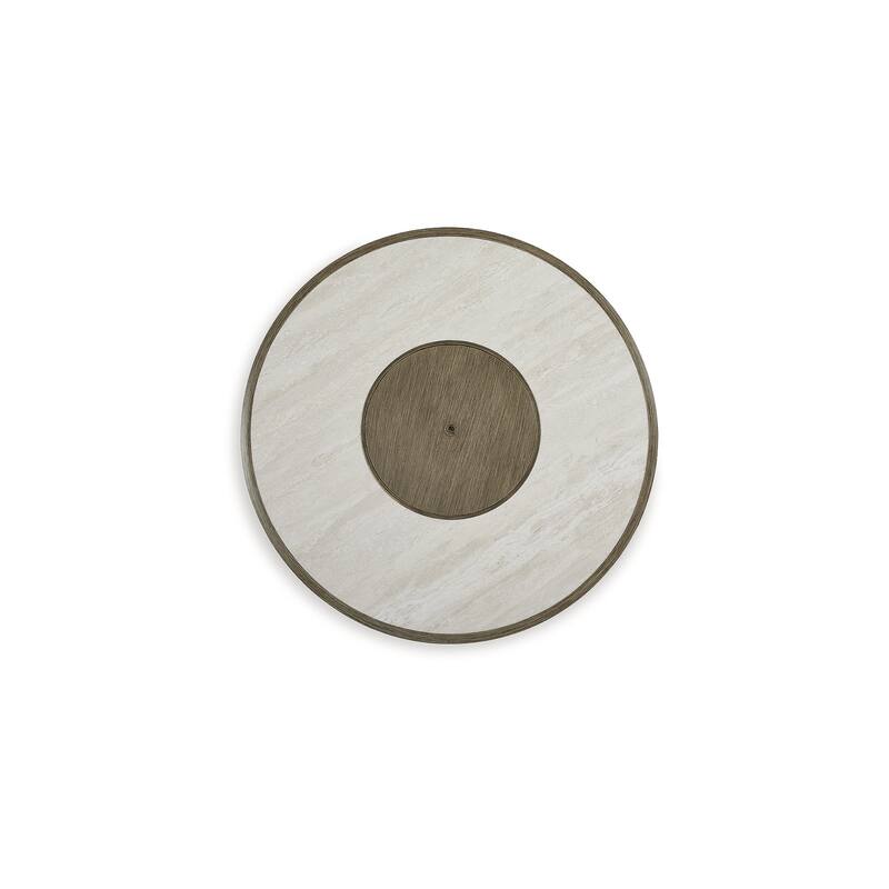 Signature Design by Ashley Rainier Ranch Beige Fire Pit Table - 47.99" W x 47.99" D x 25" H