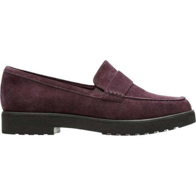 clarks suede loafers womens