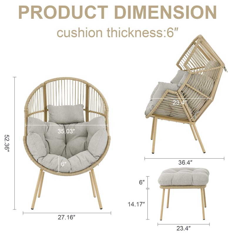 Pocassy Outdoor Egg Chair Garden Funiture