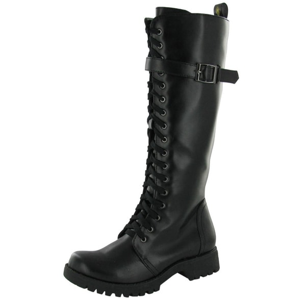 vegan leather combat boots