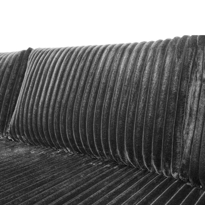 105-in L Casual Black( Corduroy)-Left Chaise Sectional