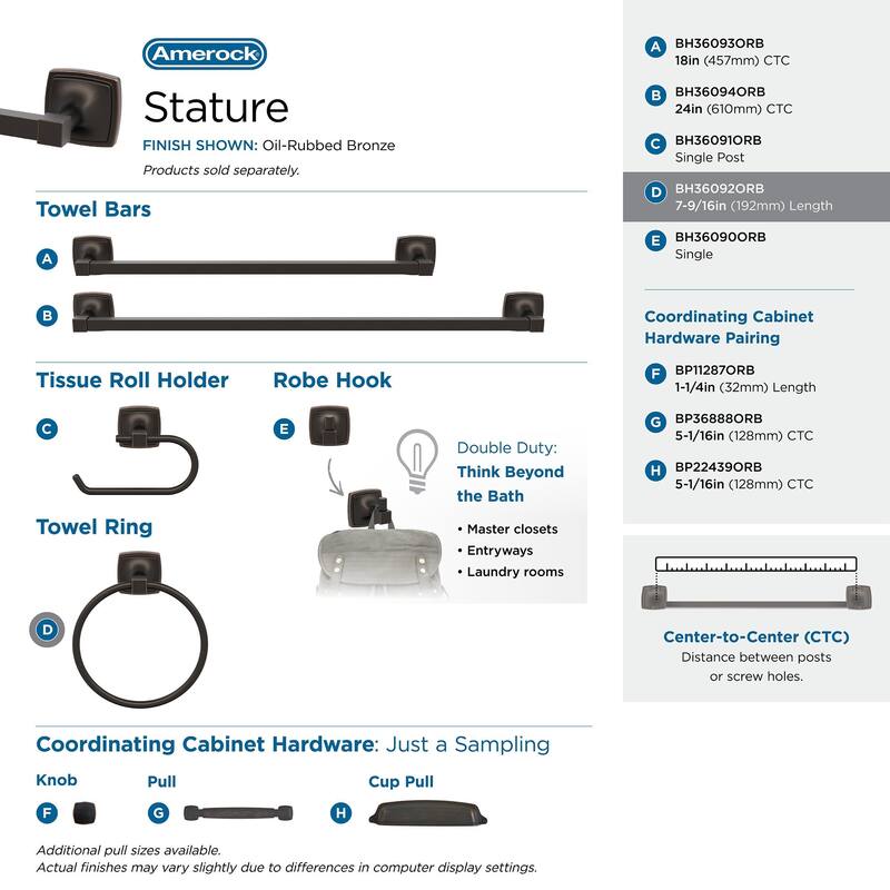 Amerock Stature Wall Mounted Towel Ring