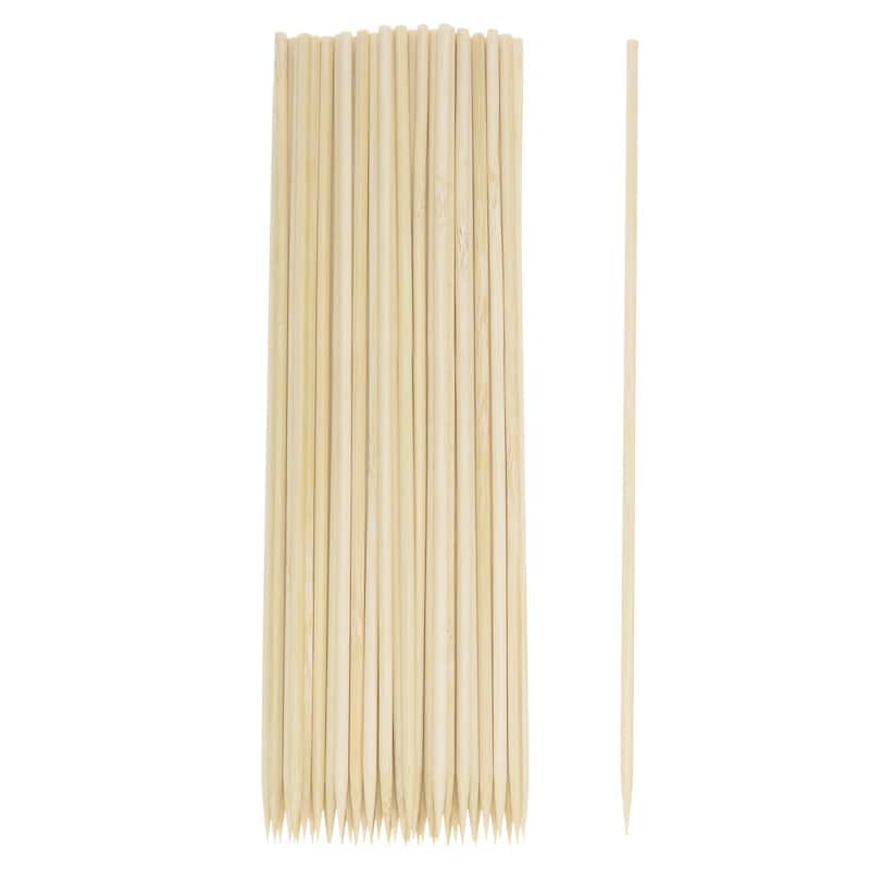 100pcs Bamboo Skewers Sticks 10 Inch 3.5mm Dia Natural Wooden Cocktail Picks - 10"