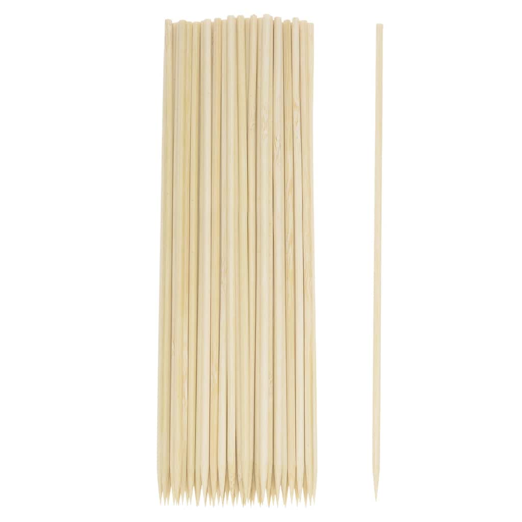 200pcs Bamboo Skewers Sticks 10 Inch 3.5mm Dia Natural Wooden Cocktail Picks - 10"