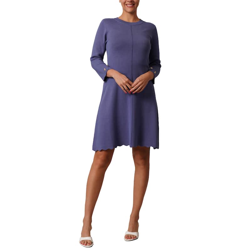 Cyrus Scalloped Sweater Dress