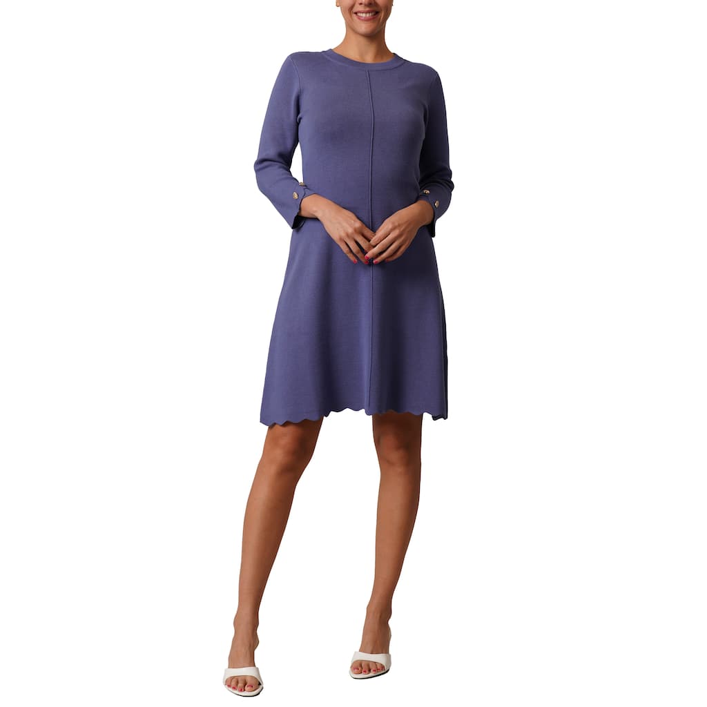 Cyrus Scalloped Sweater Dress