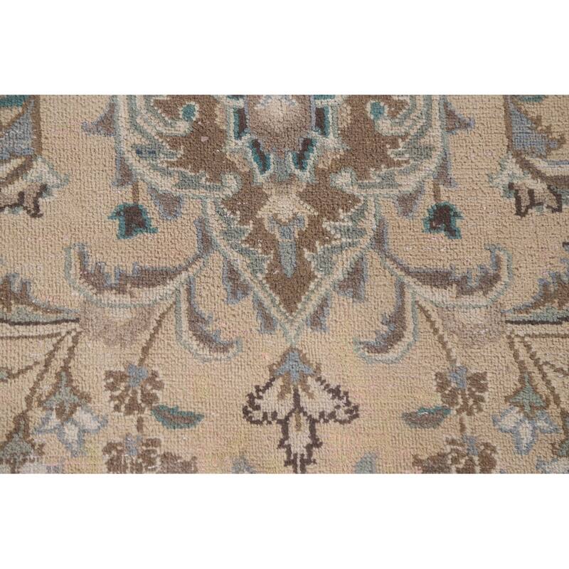 Hand Knotted Oriental 100% Wool Carpet Traditional Floral Peach Mashad Area Rug - 12' 6'' X 9' 7''