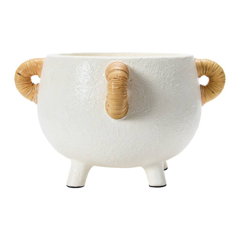 Terracotta Planter w/ Rattan Accent