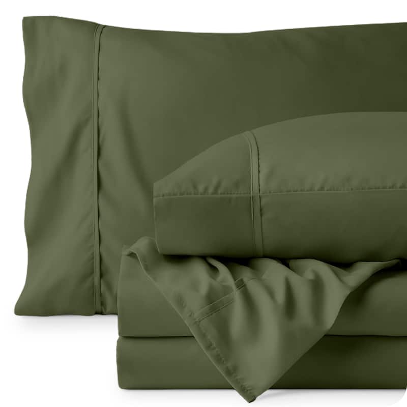Bare Home Microfiber Deep Pocket Sheet Set w/ 2 Extra Pillowcases