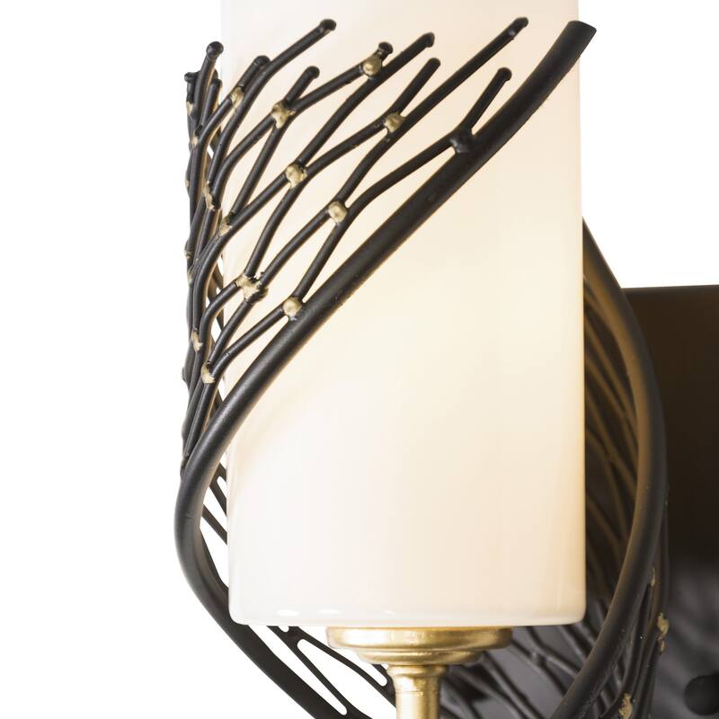 Varaluz Flow 1-Light Wall Sconce - Matte Black/French Gold